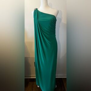 Ralph Lauren One Shoulder Dress with Rhinestone Accent